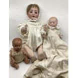 Antique dolls ; pedigree wartime Lines 9” baby with triangle early logo and a 21” 1361  good