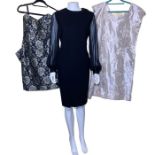50s/60s and later clothing to include a black lace dress suit by Vendome Couture, a magnolia shift