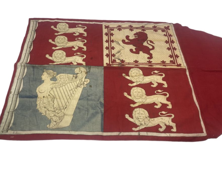 3 Victorian flags or banners to include a Rampant Lion 67cm x 52 cm, a George and the dragon with - Image 3 of 4