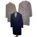 vintage men's coats to include an Austin Arnold 3 pocket with vent back, a 1940s/50s  herringbone