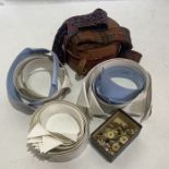a good sized collection of vintage collars, a collar box, collar studs and buttons and two rare