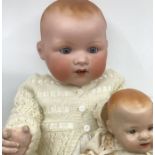 Antique BZ marked 9” small baby doll wartime baby doll with squeaker and a AM 351 large 22” 9K