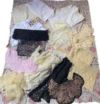 a collection of mostly late 19th and early 20th century lace plus an 18th century Indian block