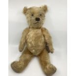Antique Teddy Bear of Chiltern appearance 21” tall in peachy Golden Mohair and wool filled with