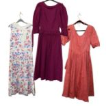 five 80s Laura Ashley dresses to include one for an older child and 1 1920s style dress with drop