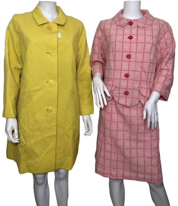 A collection of 1960s clothing to include three suits, a dress, 2 coats, 3 skirts and 3 tops (12)