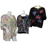 3 1980s sequinned top, two by Frank Usher, and one by Tropical climax (3) good condition