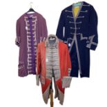 Three antique theatre costumes in the military style (3) these have fade, general obvious signs of