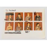 CHUMBAWAMBA - Signed print colour a little larger than a 10 x 8 - signed by 7 of the band in black