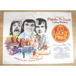 O LUCKY MAN - music and songs by Alan Price UK Quad Poster - Malcolm McDowell directed by Lindsay