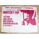 MONTEREY POP - 1968 UK QUAD POSTER For the Documentary pre-Woodstock - Featuring The Who, Janis