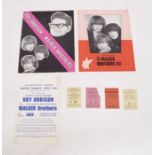 Roy Orbison and The Walker Brothers Original Handbill 1966 and 2 x original Tickets for De