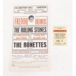 The Rolling Stones - Original Handbill Flyer - Freddie and the Dreamers and The Rolling Stones and