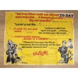OLIVER - UK QUAD POSTER - 30 X 40 - Yellow variation Poster folded with damage and piece missing
