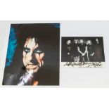 ALICE COOPER SIGNED COLOUR 10X8 PHOTO - Hard to read black on black  - but reads Hi Michael