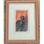 Maurice miner watercolour, Ray Blundell '92. Frame size approx 28cm x 37.5cm, aperture size approx