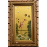 French print in large gilt Regency-style frame along with early 20th century hand-painted picture on