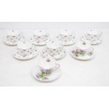 Collection of 1930s to 1950s Shelley teacups and saucers