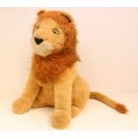 Lion: A large plush of a seated lion, no makers label to note, generally good condition showing
