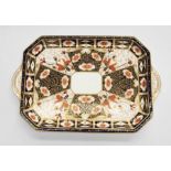 Early 20th century Royal Crown Derby porcelain, Duesbury Imari Serving Tray 2451 with gold detail,