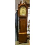 Thomas Mawkes of Derby 18th Century long case clock, 30hr with date dial, Arabic numerals, arched