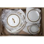 A quantity of B & Co, Limoges dinner ware comprising 12 large plates, 12 medium plates, 12 side