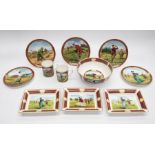 Royal Worcester golfing collection bowl, dishes and plates
