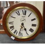 A George V inlaid mahogany mantle clock with Swiss movement signed Buren, the body with applied