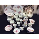 Royal Crown Derby - a collection of Posies pattern items, including a 6-place tea service, trinkets,