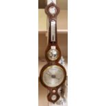 A Victorian 5 piece onion top rosewood cased banjo barometer. 8" dial Restored condition veneer