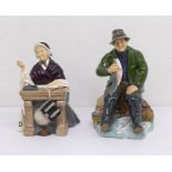 Royal Doulton- 'School marm' H N 2223 and a 'Good Catch' H N 2258 figures