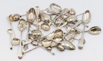 A collection of 19th & 20th Century assorted mainly teaspoons, various dates & makers, including