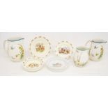 Collection of mixed Staffordshire china cups, saucers, teapots, jugs, commemorative mugs, bowls,