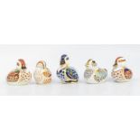 A group of Royal Crown Derby paperweights to include:  1. Bakewell Ducking, gold stopper, signed