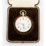 An early 20th century J.W Benson Ltd open faced 9ct gold pocket watch, enamel dial with numeral