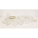 Collection of 20th century cut glass bowls and dishes, trifle bowls etc.
