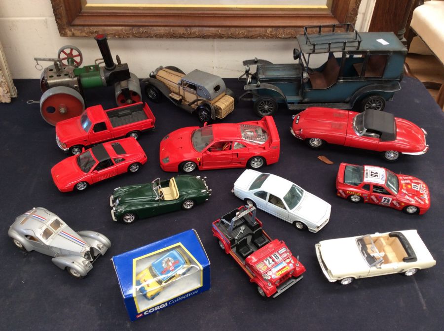 Collection of Burago model cars, some boxed Corgi and Mamod steam roller - Bild 2 aus 3