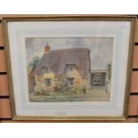 W Cecil Dunford (1885-1969) Cottage scene  watercolour, 25 x 32cm signed and dated (19) 67,