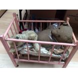 Dog nightdress case, vintage bear and cot