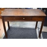 A George III oak single drawer hall table along with a Victorian mahogany wall unit
