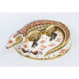 A Royal Crown Derby gold signature edition Paptim Crocodile paperweight designed by John Ablitt,