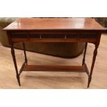 Solid oak coffee table, Edwardian mahogany desk, Art Deco 1930s food trolley, and late 19th
