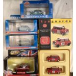 Diecast: A collection of original Mini cars to include Monte Carlo Rally set with Certificate, Mini