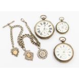 Two silver cased open faced pocket watches to include a H Stone (Leeds) and Fattorini & Sons,