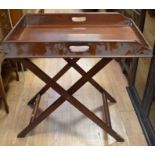 A 19th Century mahogany Butler's tray on stand