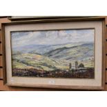 E Charlton Taylor (British 20th Century) oil on board of a moorland scene, 35 x 60cm, framed,