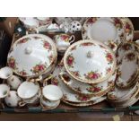 Large collection of Royal Albert Old Country Roses china - dinner and tea service including three