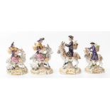 Two 19th Century Derby pairs of The Sheppard and Shepherdess porcelain figures AF