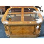 Late 20th Century glass-topped coffee table  along with matching sofa tables/stands (all having