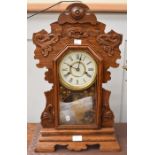 An American mantel / table clock by Jerome & Co, with a  two train spring driven movement, chiming